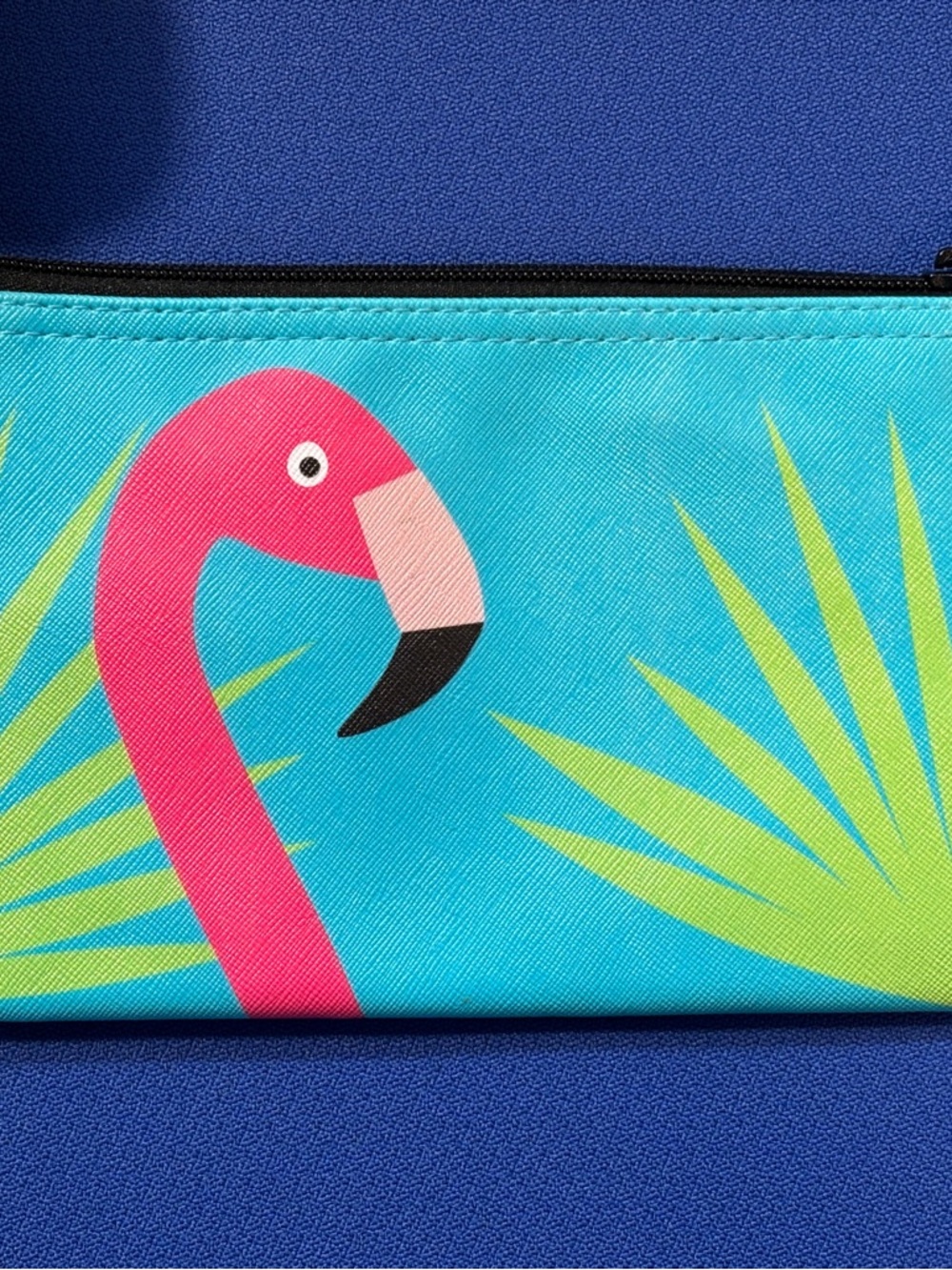 Turquoise Flamingo Cosmetic Pouch - Picture 2 of 2